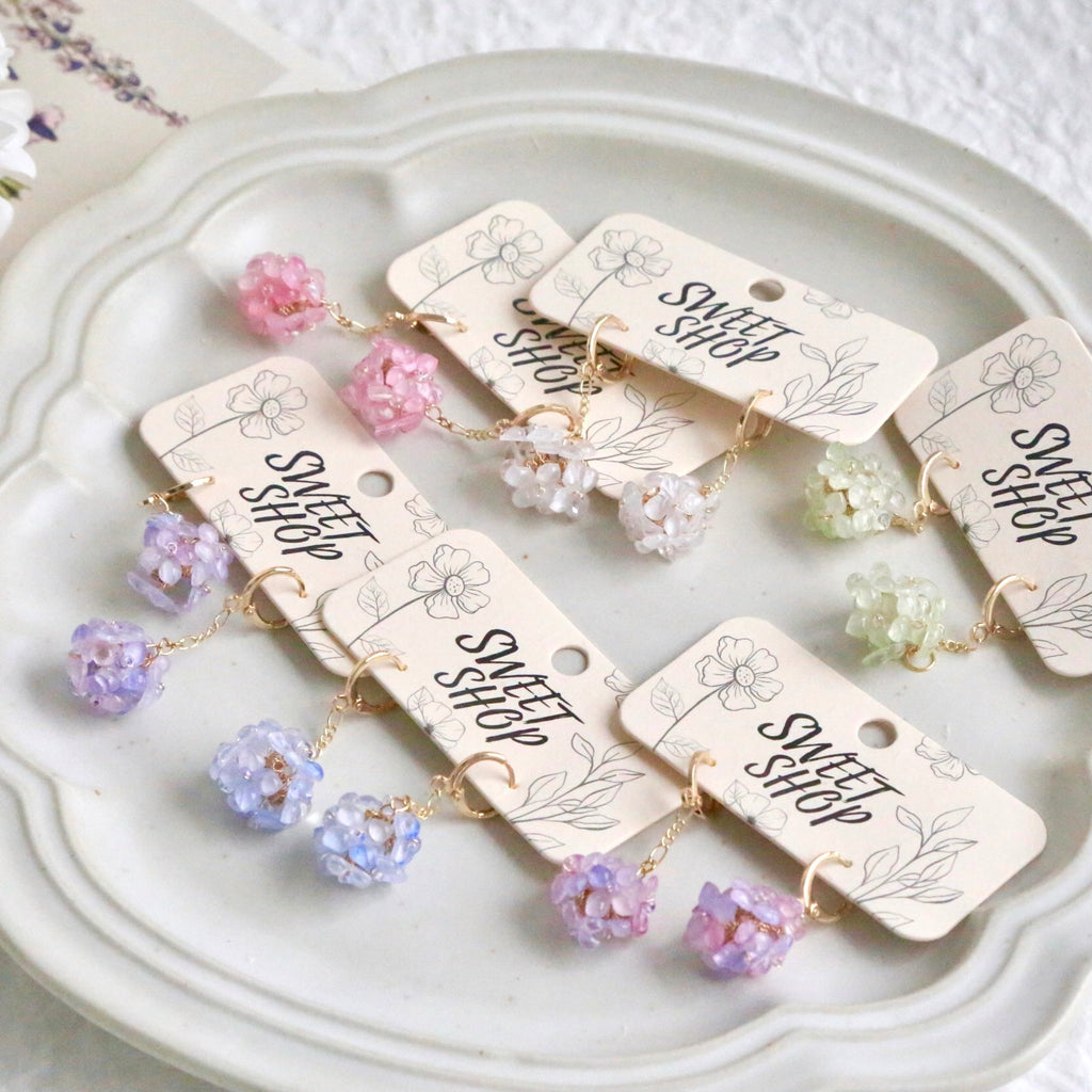 SALE - Hydrangea Hoop Earrings | | Wiccan Center