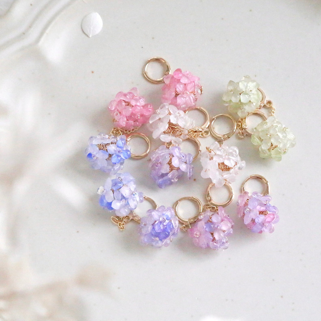 SALE - Hydrangea Hoop Earrings | | Wiccan Center