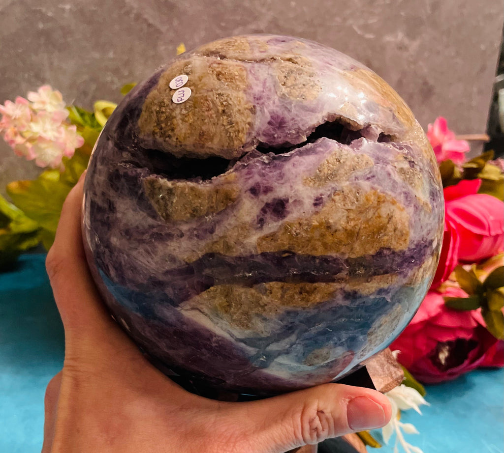 HUGE Rainbow Polished FLUORITE crystal sphere