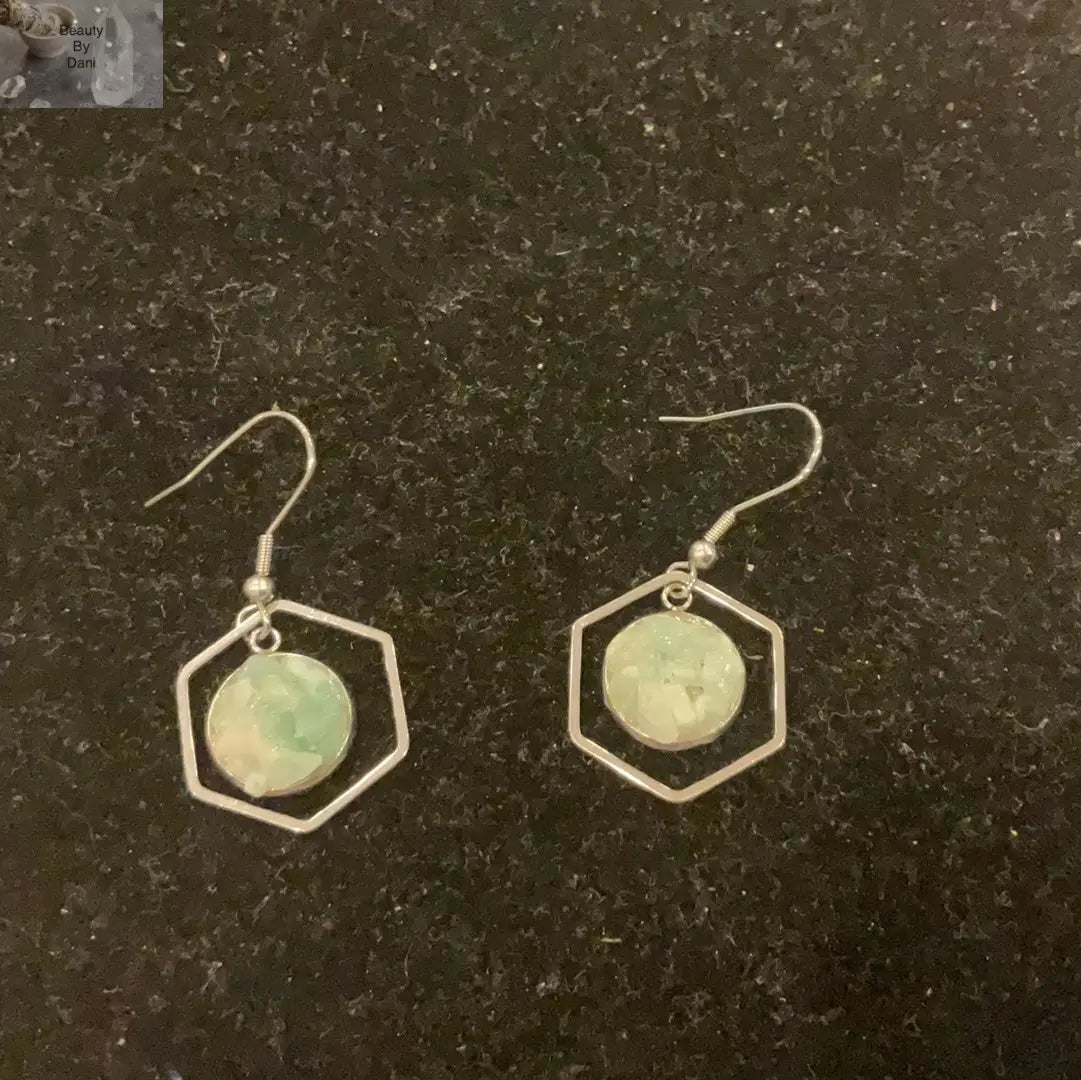 Aventurine Hexagon Earrings