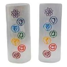 Selenite Cylinder 7 Chakra | Selenite | Wiccan Center
