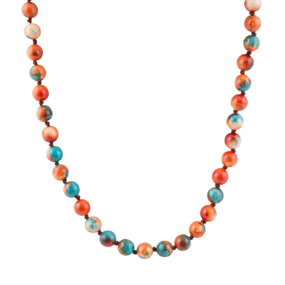 Immeasurable Multicolor Ocean Jade Golden Wrap Necklace | Necklaces | Wiccan Center
