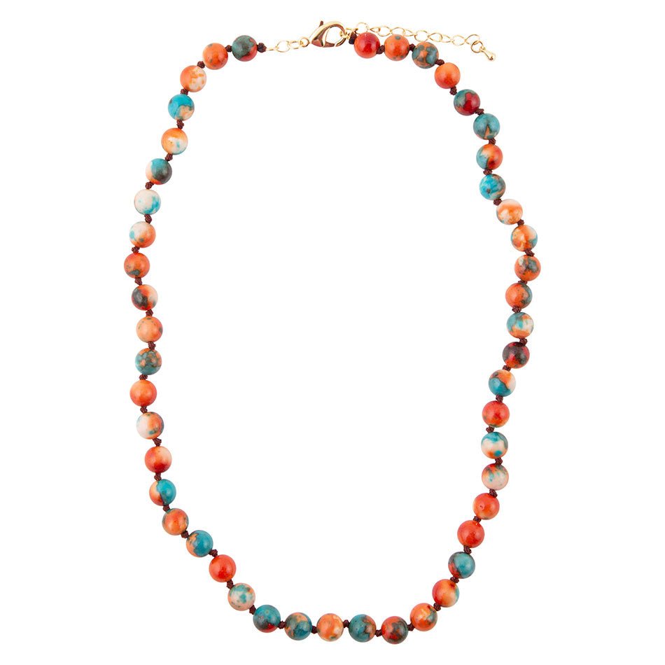 Immeasurable Multicolor Ocean Jade Golden Wrap Necklace | Necklaces | Wiccan Center