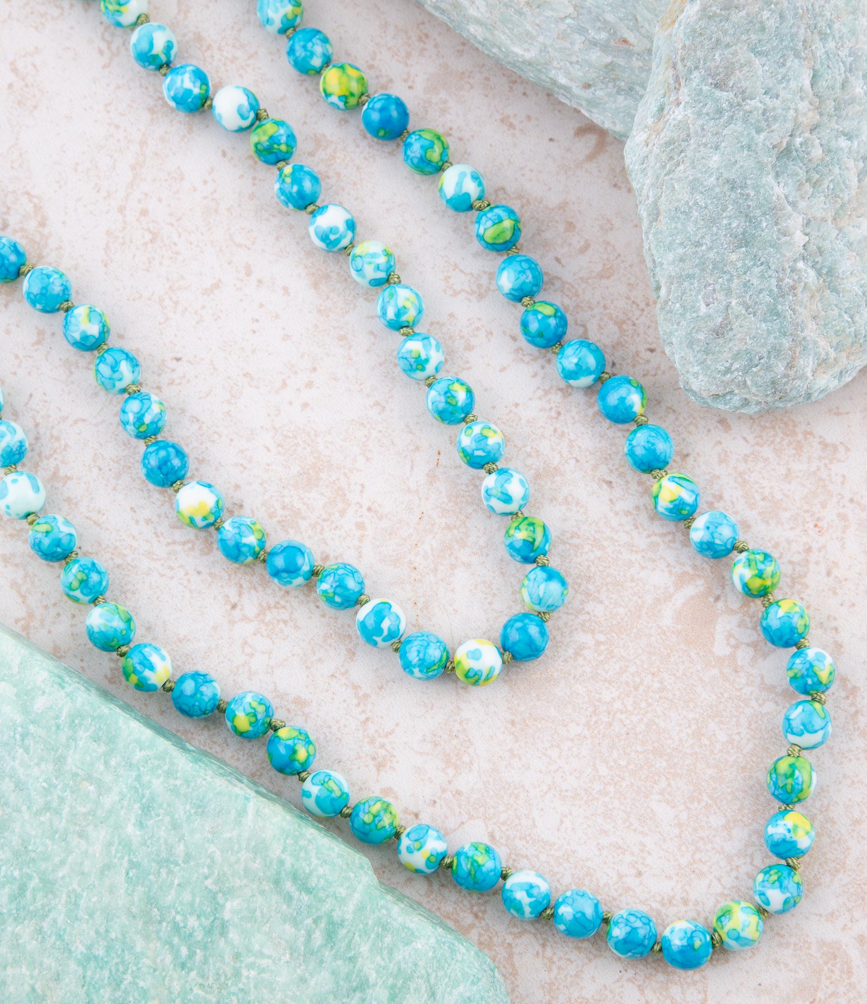 Immeasurable Ocean jade Blue Knotted Necklace | Necklaces | Wiccan Center