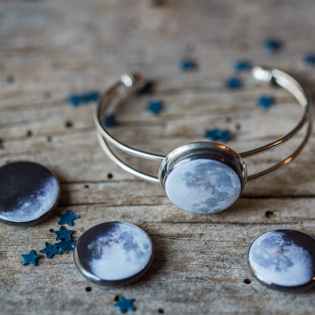 Interchangeable Moon Phase Cuff Bracelet | Bracelet | Wiccan Center