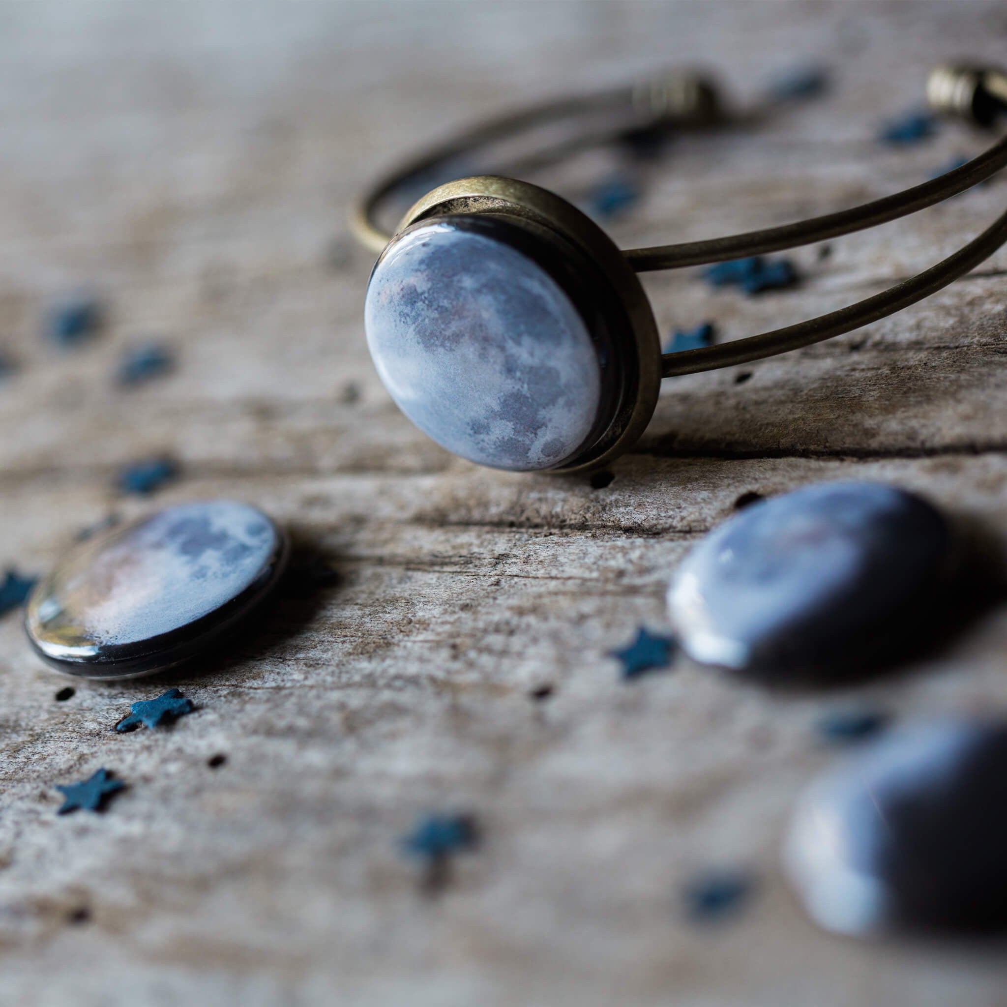 Interchangeable Moon Phase Cuff Bracelet | Bracelet | Wiccan Center