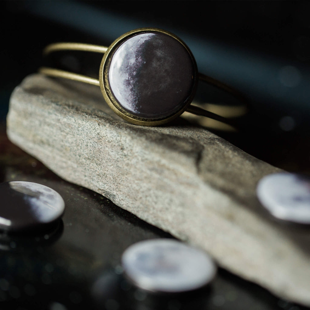 Interchangeable Moon Phase Cuff Bracelet | Bracelet | Wiccan Center