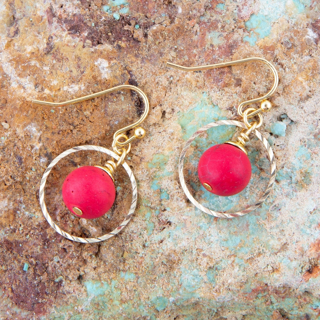 In The Loop Red Magnesite Earrings | Earrings | Wiccan Center