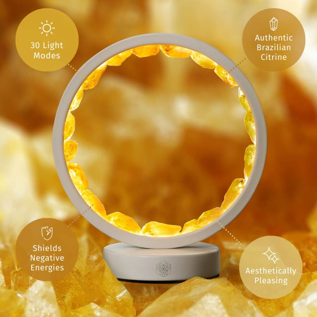 Infinite Abundance: Citrine Lamp of Manifestation | Night Light | Wiccan Center