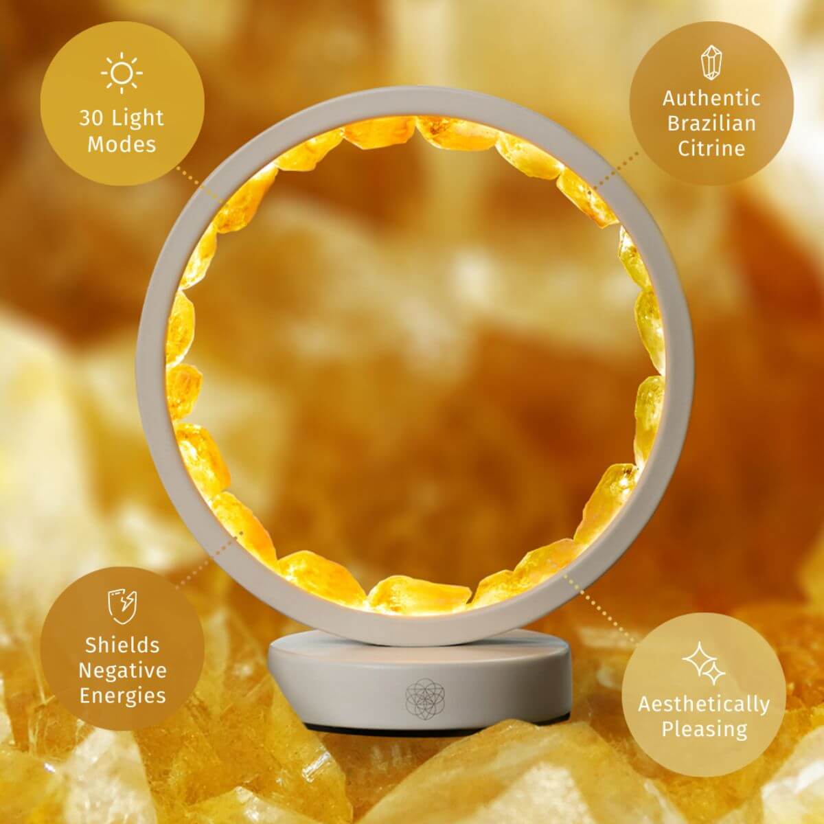 Infinite Abundance: Citrine Lamp of Manifestation | Night Light | Wiccan Center