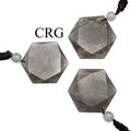 Iolite Faceted Hexagon Pendant with Black Cord (4 Pieces) Size 1 Inch