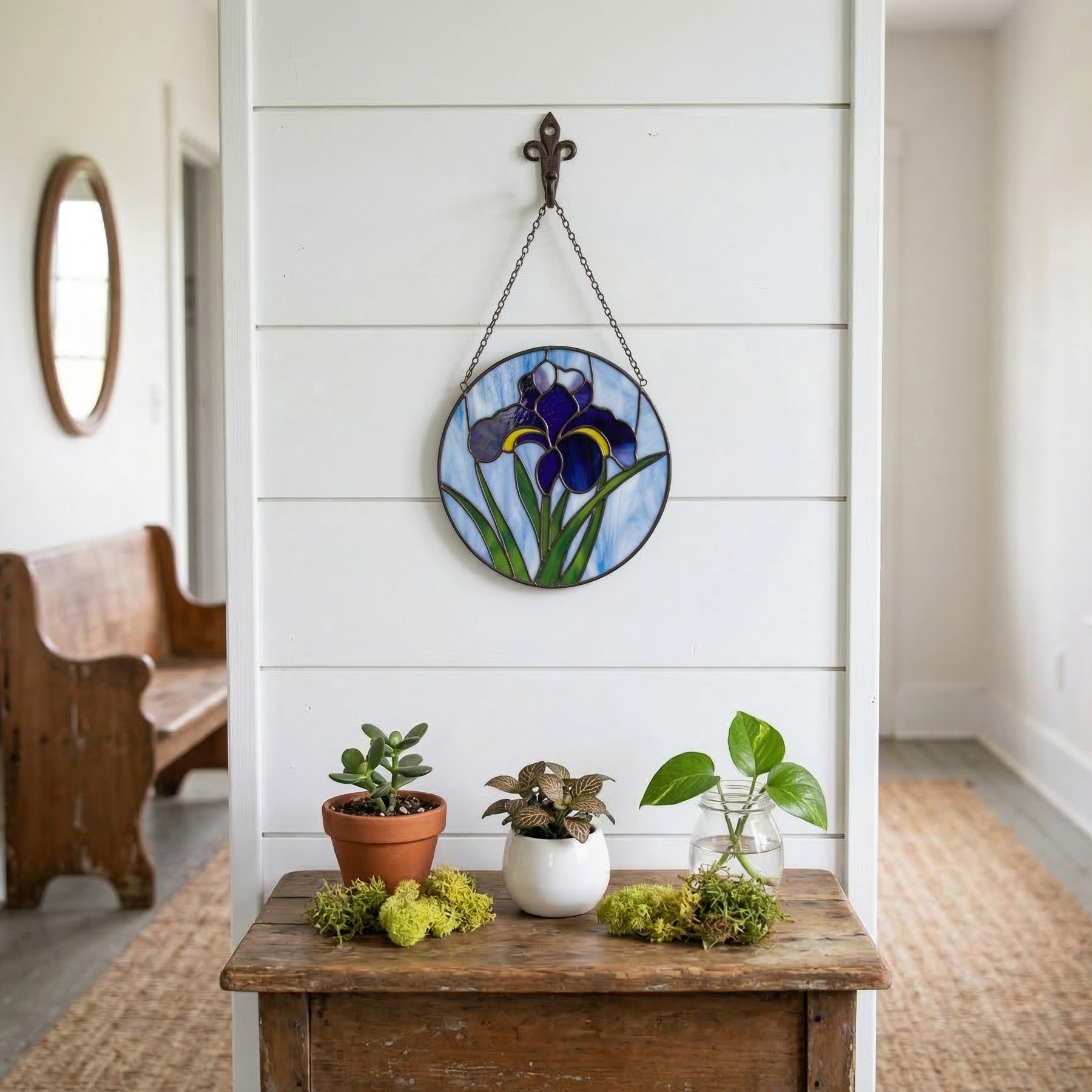Iris Round Stained Glass Flower Pattern | Crafting Patterns & Molds | Wiccan Center