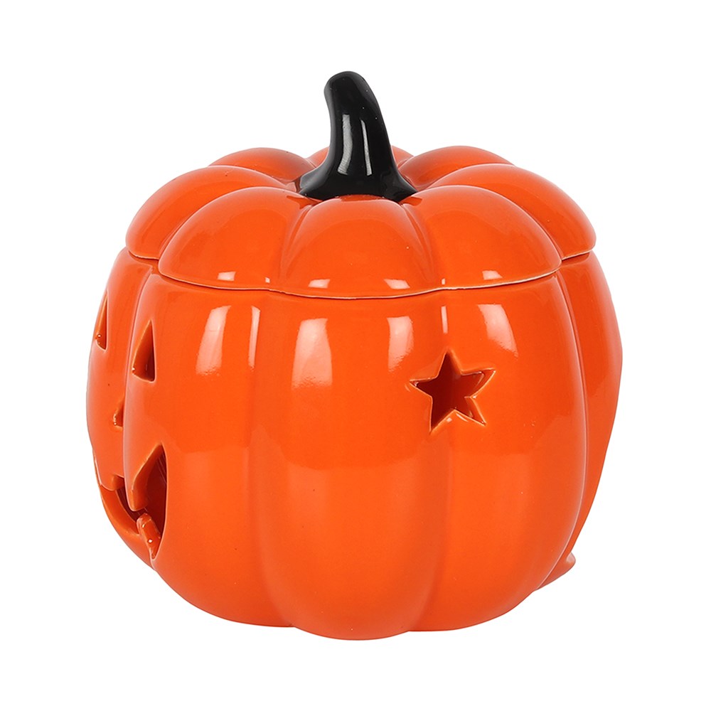 Orange Halloween Jack-O-Lantern Oil Burner | Wax Melt Warmer | Wiccan Center