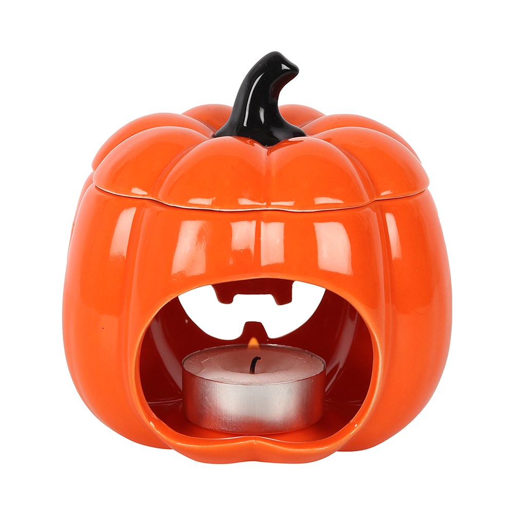 Orange Halloween Jack-O-Lantern Oil Burner | Wax Melt Warmer | Wiccan Center
