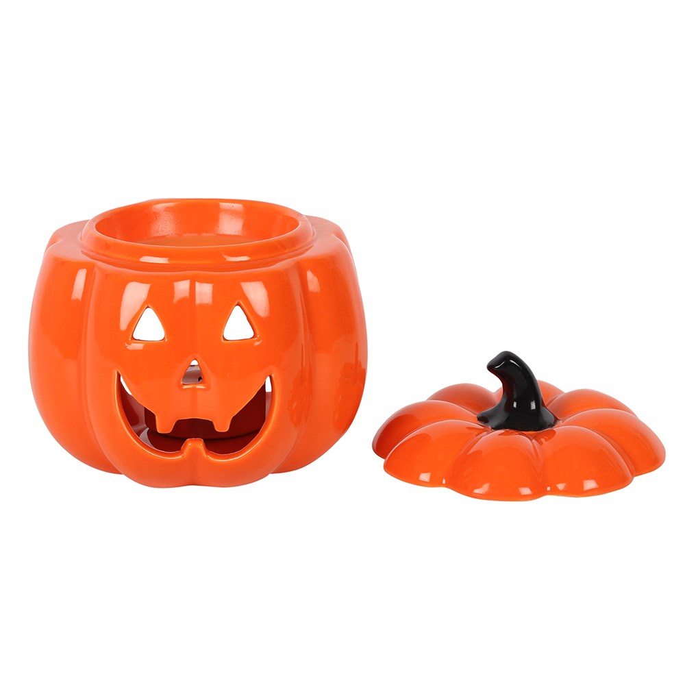 Orange Halloween Jack-O-Lantern Oil Burner | Wax Melt Warmer | Wiccan Center
