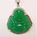 Jade Buddha Pendant Necklace Silver Lined | Chains and Necklaces | Wiccan Center