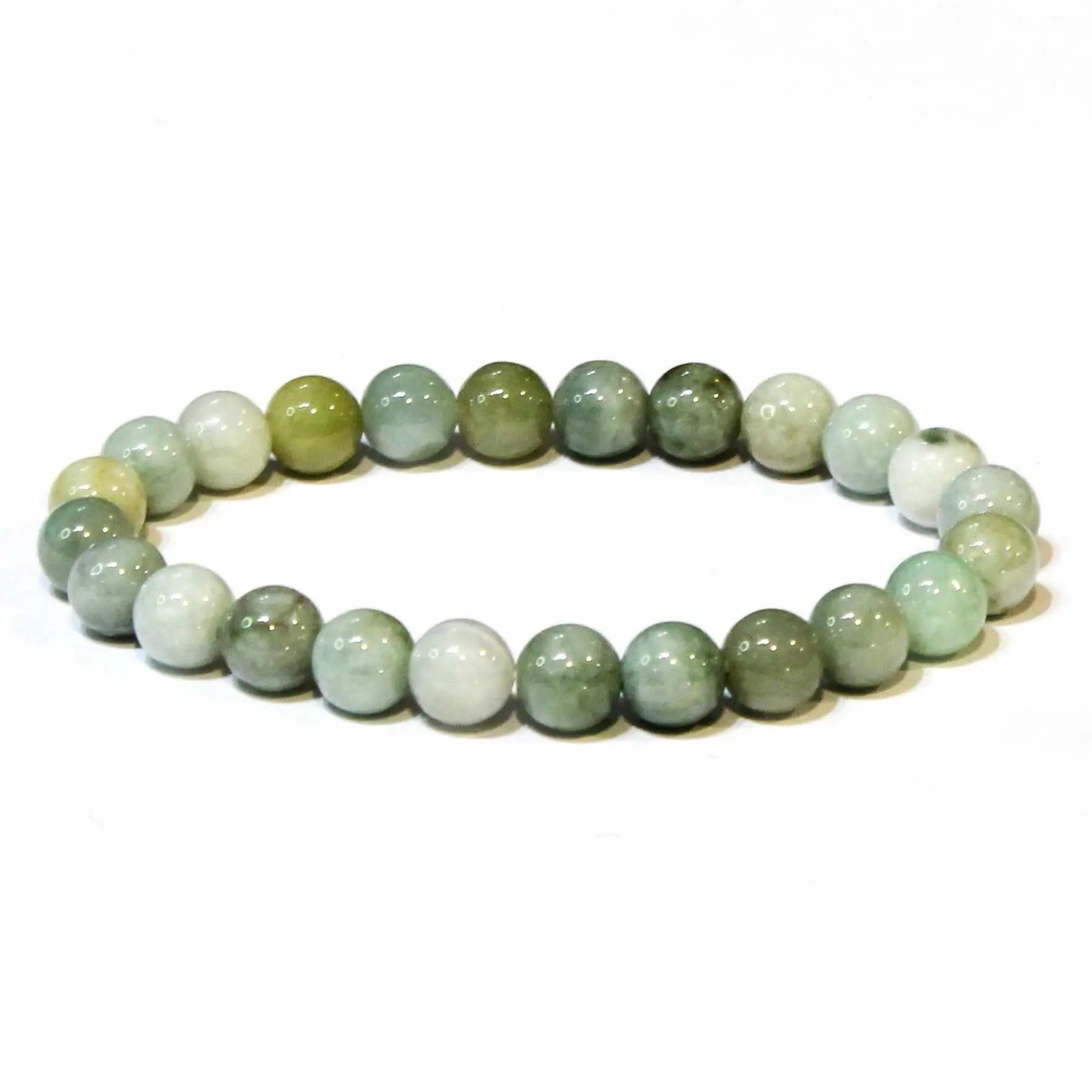 Jadeite Jade Round Bead Bracelet 8mm - Lucky Prosperity | Bracelets | Wiccan Center