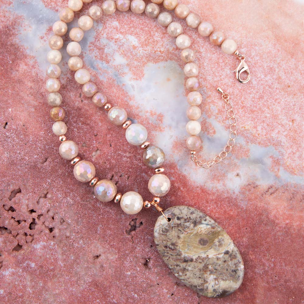 Jasper Slab in Pink Necklace | Necklaces | Wiccan Center