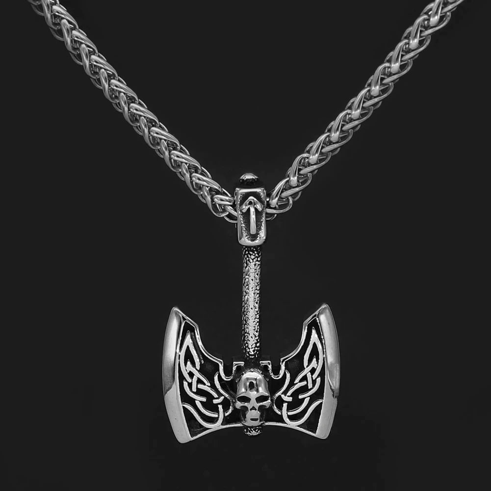 Vikings Axe and Tiwaz Rune Stainless Steel Necklace | Jewelry | Wiccan Center