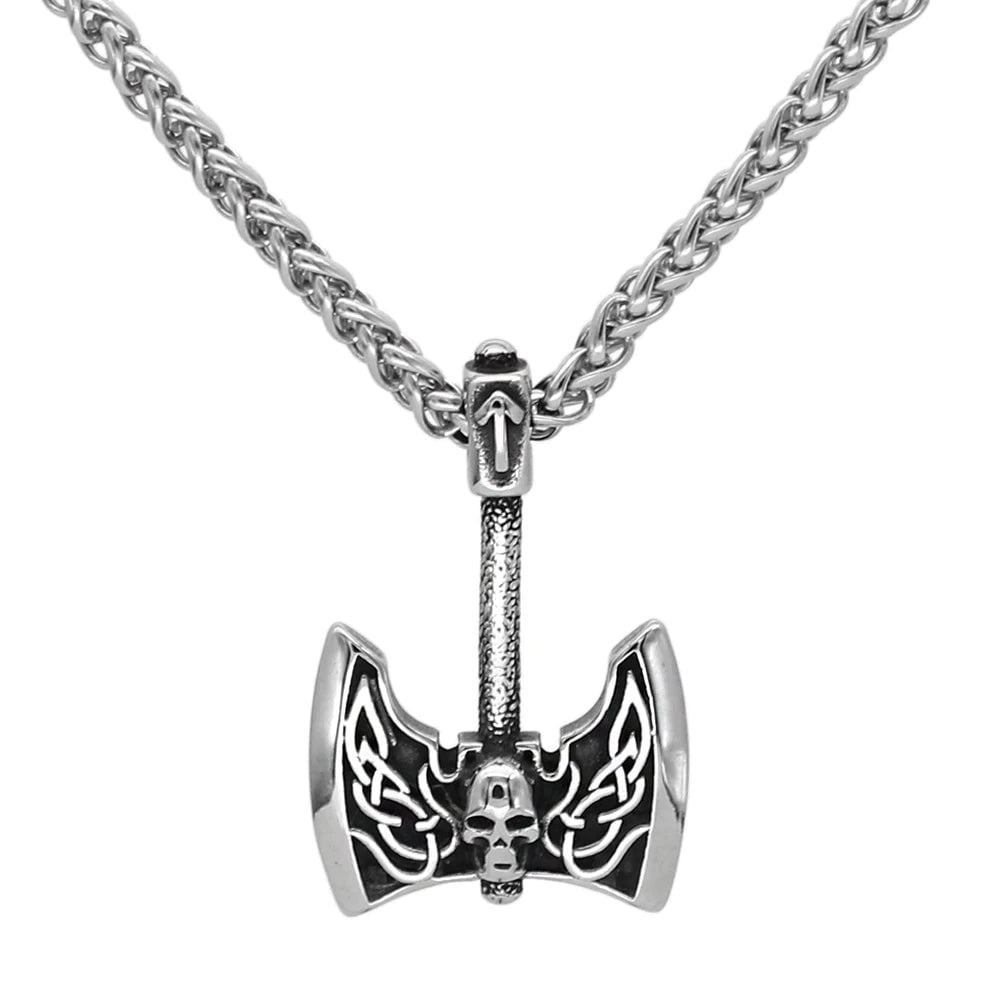 Vikings Axe and Tiwaz Rune Stainless Steel Necklace | Jewelry | Wiccan Center