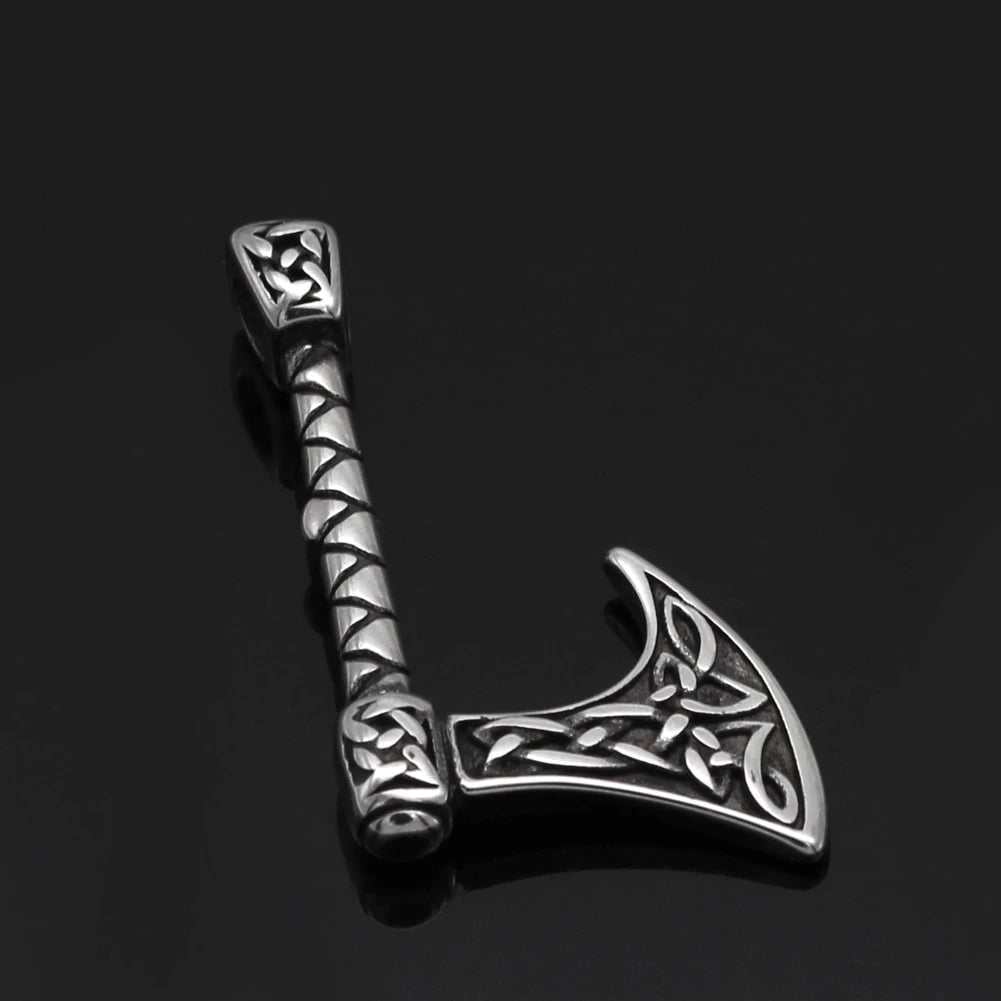 Vikings Axe Celtic Knot Stainless Steel Necklace | Jewelry | Wiccan Center