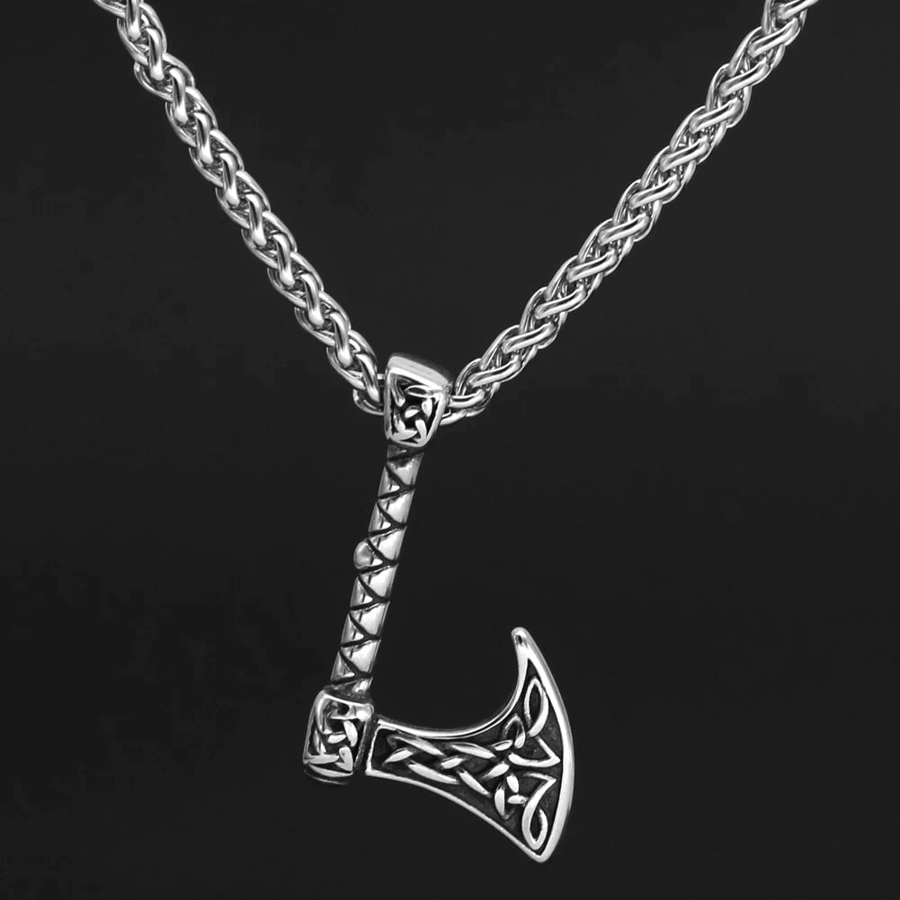 Vikings Axe Celtic Knot Stainless Steel Necklace | Jewelry | Wiccan Center