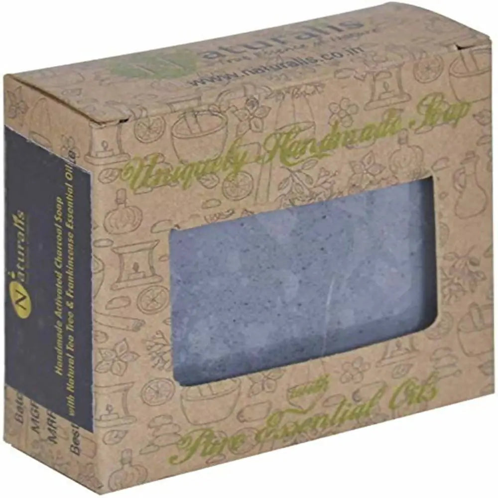 Naturalis Essence Of Nature Handmade Activated Charcoal Soap With Natural Tea Tree & Frankincense Essential Oil Soap | Naturalis | Wiccan Center
