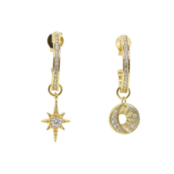 Star & Moon Charm Earrings | Earrings | Wiccan Center