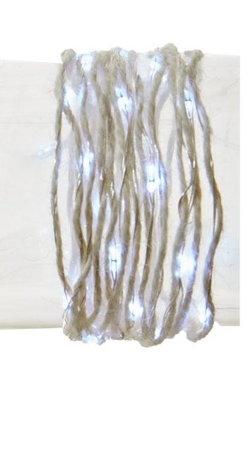 30-Light Battery-Operated Rope Fairy Lights - White | Christmas >> Lighting | Wiccan Center