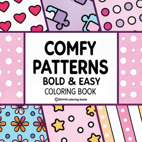 Bold & Easy Comfy Patterns Coloring Book: Stylish Designs for Stress Relief Coloring for Adults and Teens - Paperback | Books | Wiccan Center