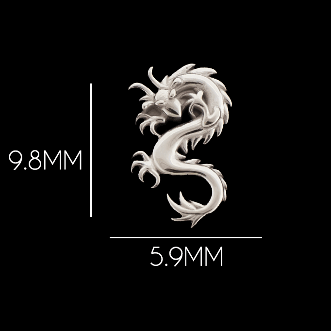 Draco - 18KT Gold Threadless End | Threadless End | Wiccan Center