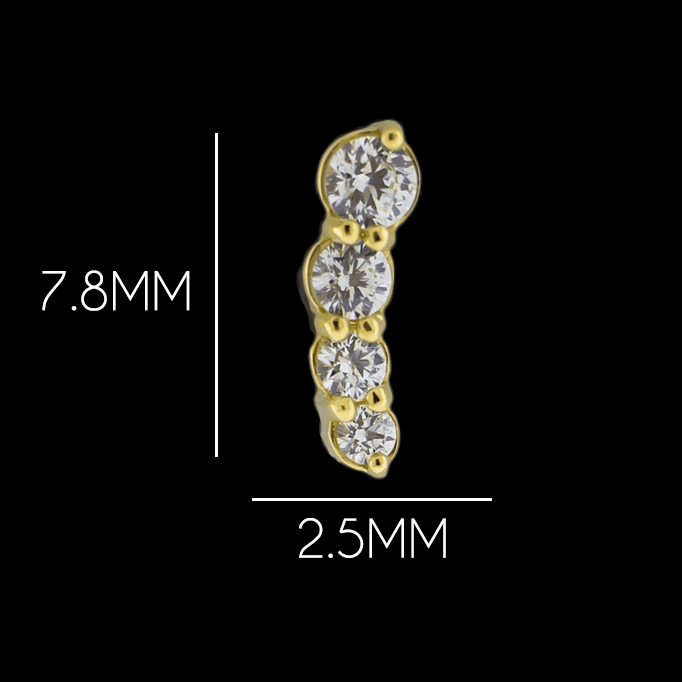 Bailey - 18KT Solid Gold Threadless End | Threadless End | Wiccan Center