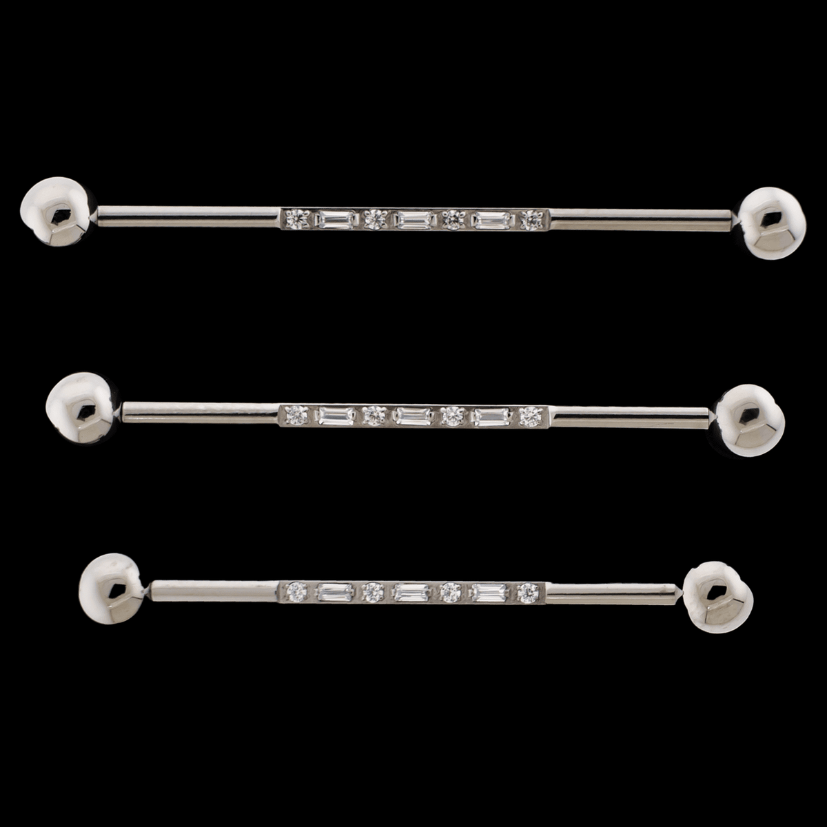 Leah- 14G Industrial Barbell w/ Cubic Zirconia Gems | Body Jewelry | Wiccan Center