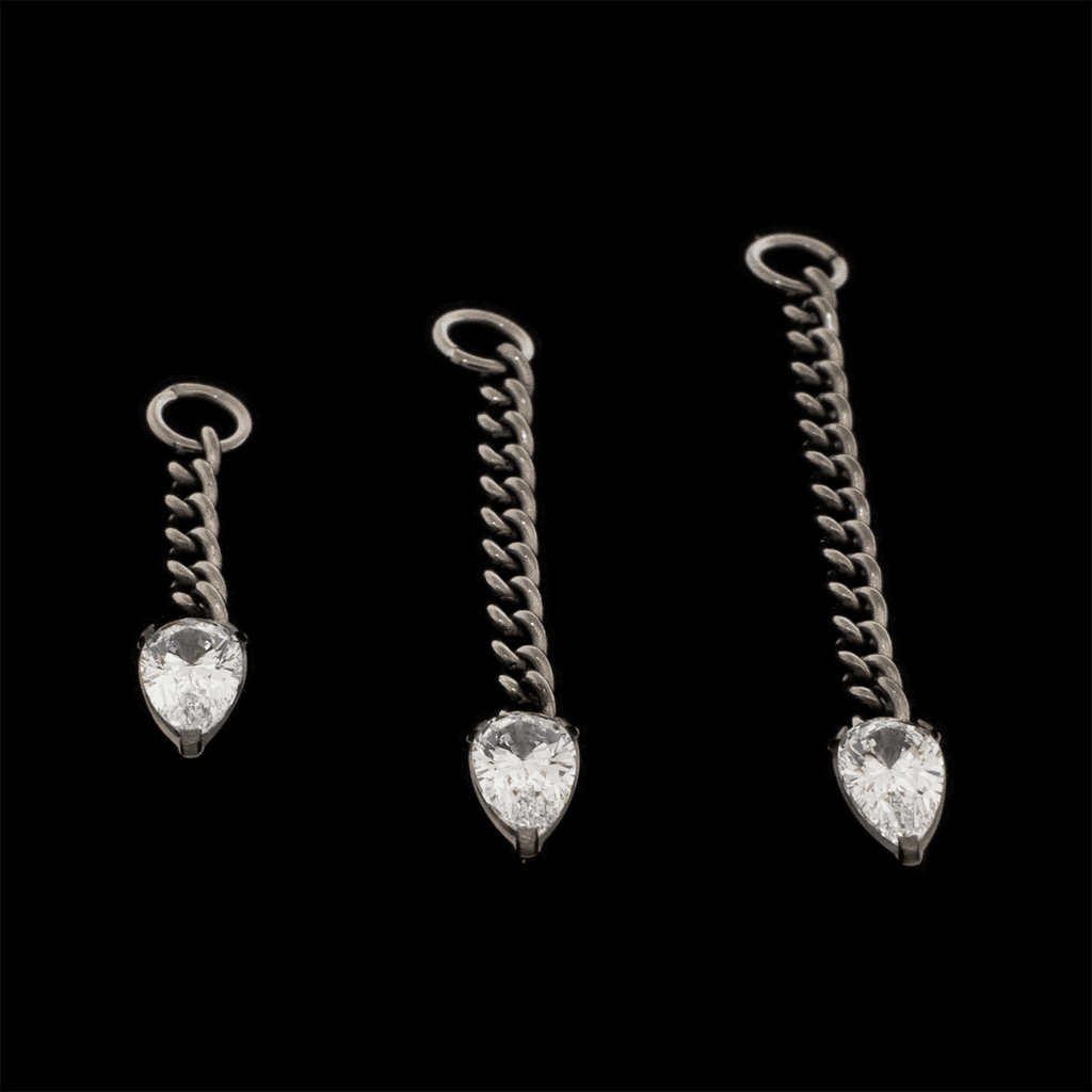 Curb Chain With Jump Ring & 5.3mm Teardrop Dangle | Body Jewelry | Wiccan Center