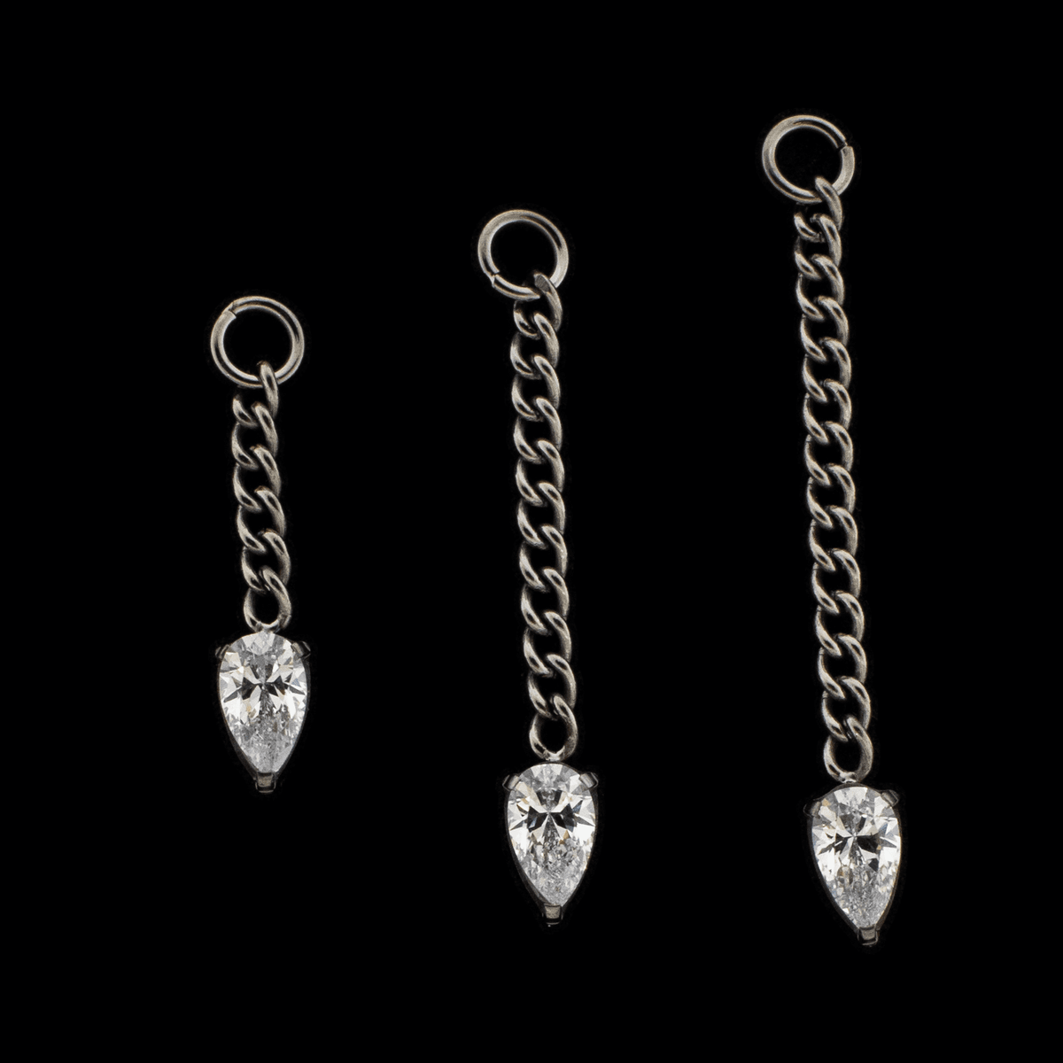 Curb Chain With Jump Ring & 5.3mm Teardrop Dangle | Body Jewelry | Wiccan Center