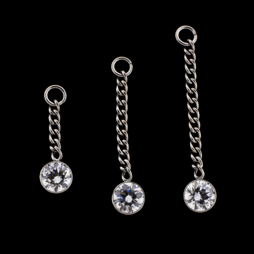 Curb Chain With Jump Ring & 5mm Round Dangle | Body Jewelry | Wiccan Center