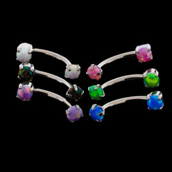 16G Prong Set Opal Curve | Body Jewelry | Wiccan Center