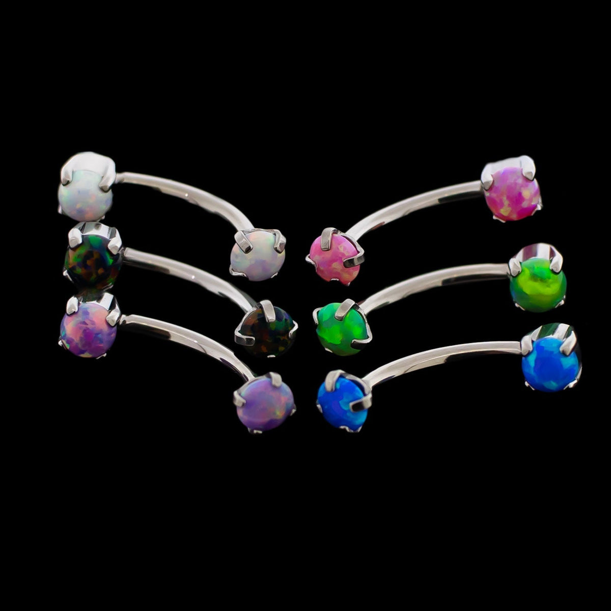 16G Prong Set Opal Curve | Body Jewelry | Wiccan Center