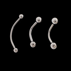 16G Curved Barbell - Internally Threaded | Internally Threaded Navel Rings | Wiccan Center