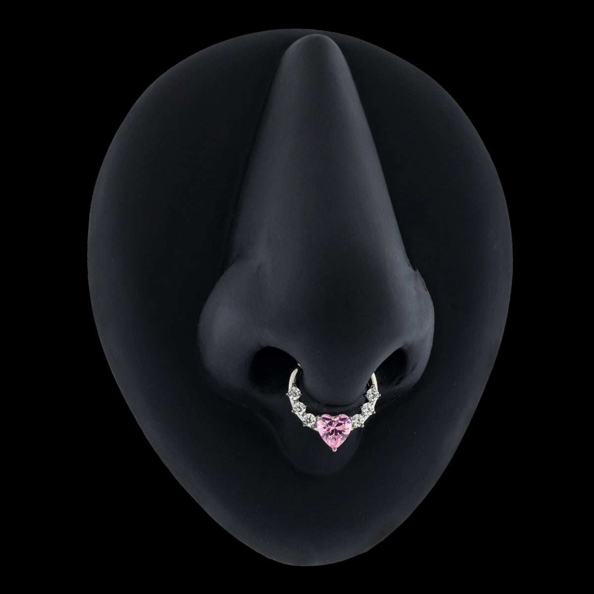 Lilou- Titanium Hinged Ring w/ Heart Gem | Body Jewelry | Wiccan Center