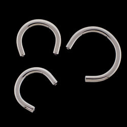 10G Titanium Horseshoe Post - Internally Threaded | Body Jewelry | Wiccan Center