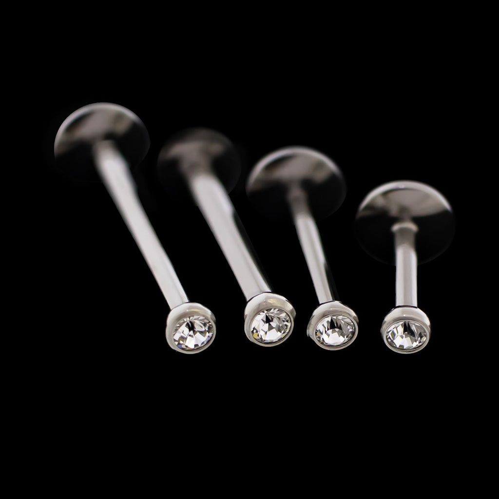 16G Titanium Labret w/ Premium Crystal (Internal) | Body Jewelry | Wiccan Center
