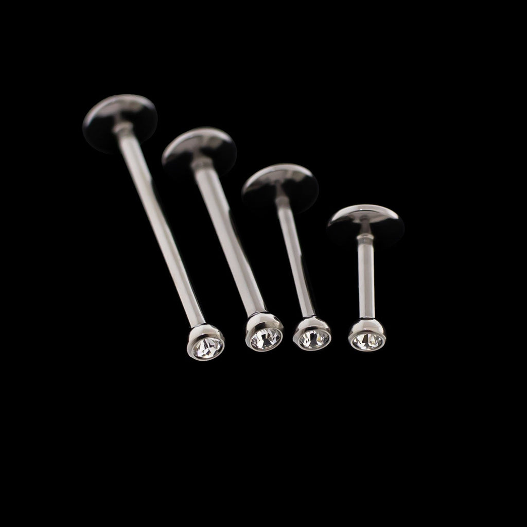 14G Titanium Internally Threaded Labret w/Premium Crystal | Body Jewelry | Wiccan Center