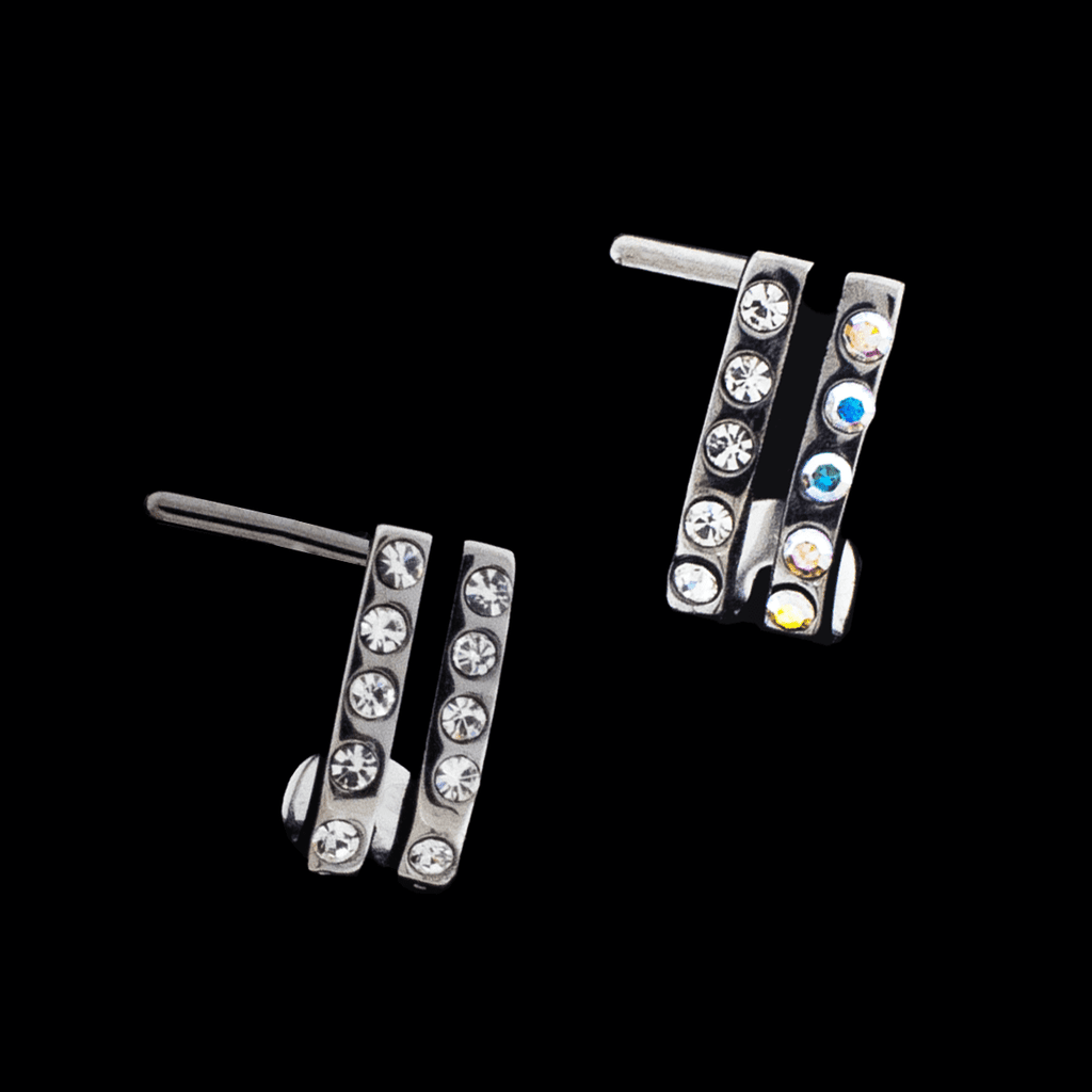 Double Nose Curve With Double Rows Of Crystals | Body Jewelry | Wiccan Center