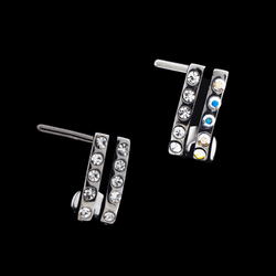 Double Nose Curve With Double Rows Of Crystals | Body Jewelry | Wiccan Center