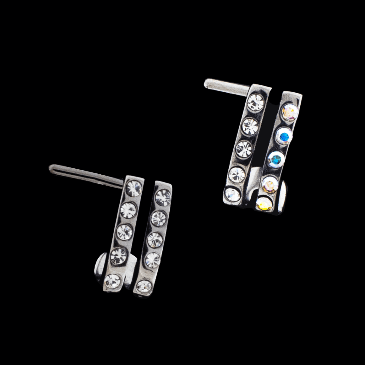 Double Nose Curve With Double Rows Of Crystals | Body Jewelry | Wiccan Center
