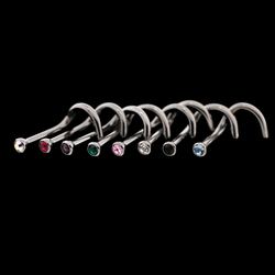Bezel Set Premium Crystal Nostril Screws | Body Jewelry | Wiccan Center
