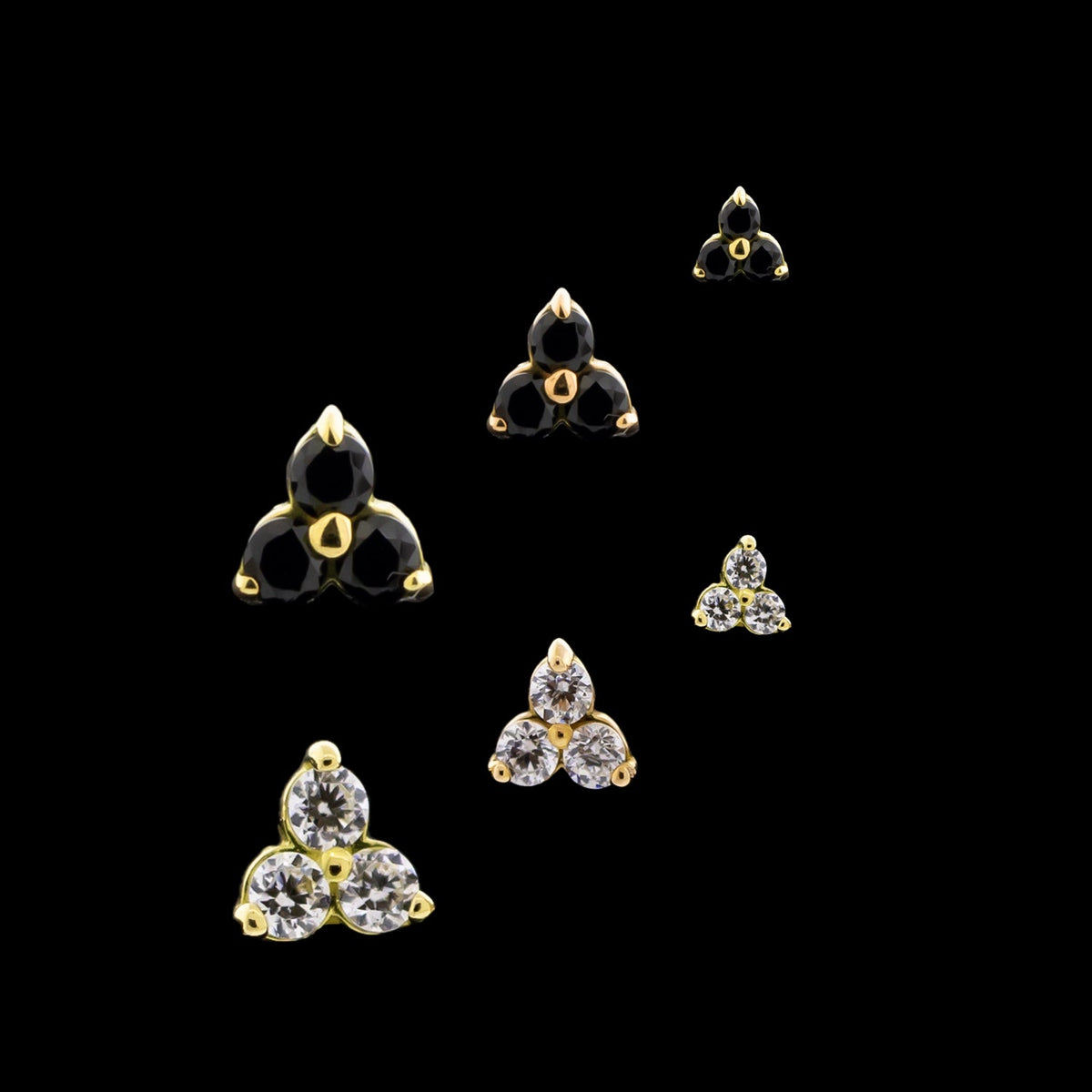 Trinity - 14KT Gold Threadless End | Body Jewelry | Wiccan Center