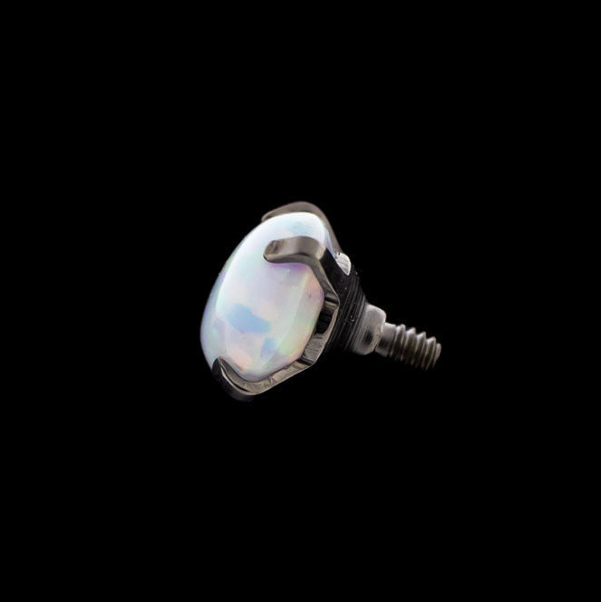 16G Prong Set Round Opal - Titanium Internally Threaded | Body Jewelry | Wiccan Center