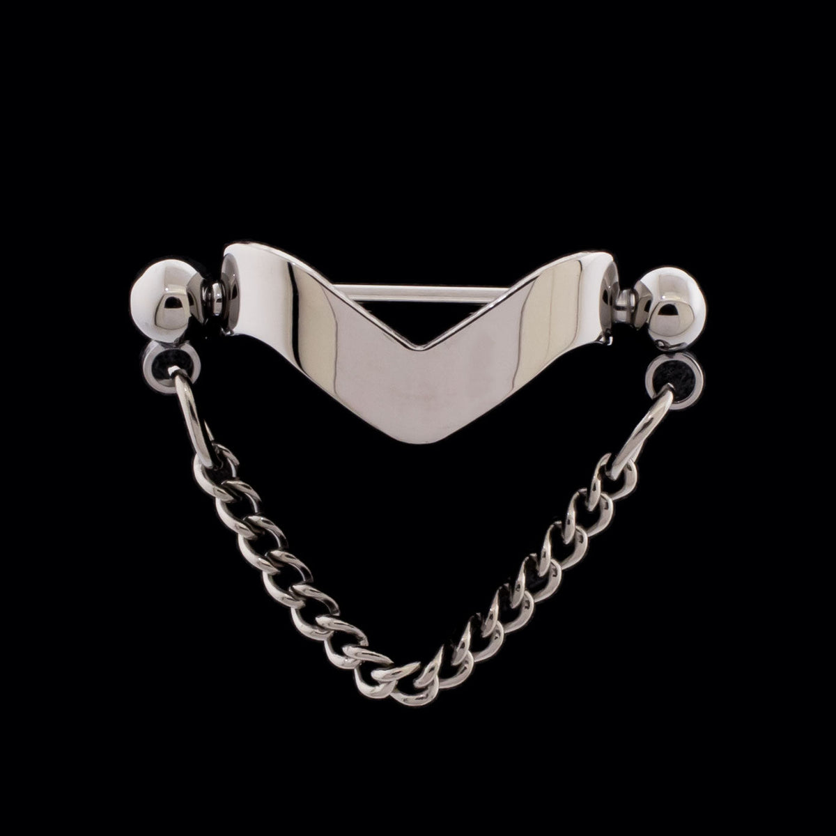 Threadless Nose Bridge V Cuff With Curb Chain | Body Jewelry | Wiccan Center